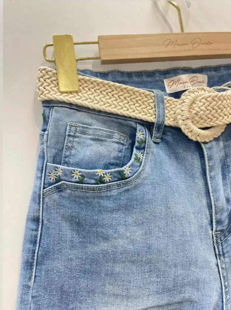 Maison Onado Jeans m/blomster