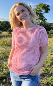 Hovedbilde Heklet topp med singlet Rosa