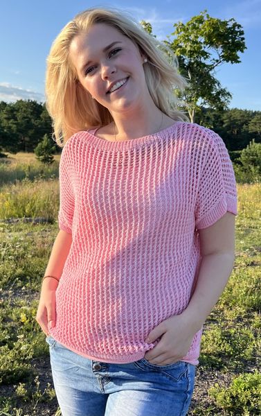 Heklet topp med singlet Rosa